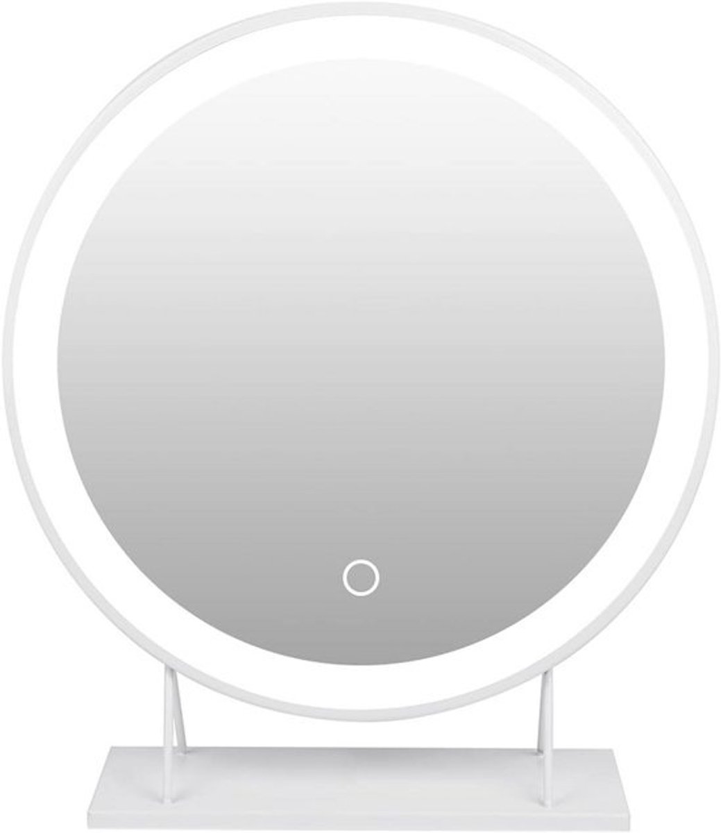 Verlichte Make-Up Spiegel met Instelbare LED Intensiteit en Touch Control - Hollywoodstijl, 50x50 cm, Koel Wit