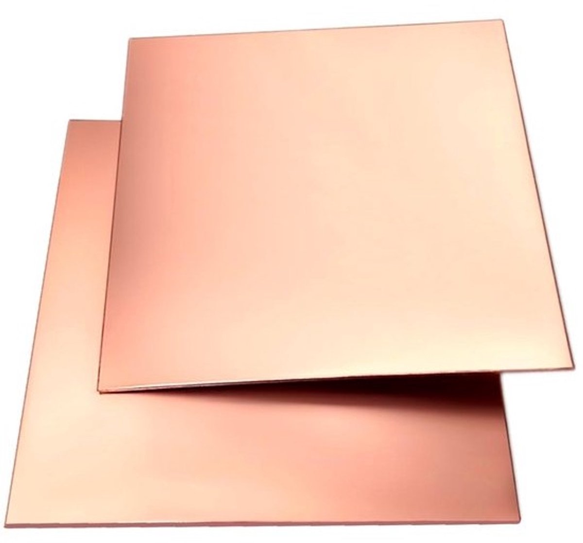 2 Stuks Zuiver Koperen Plaat 10x10cm 1mm Dik Voor Ambachten en Sieraden