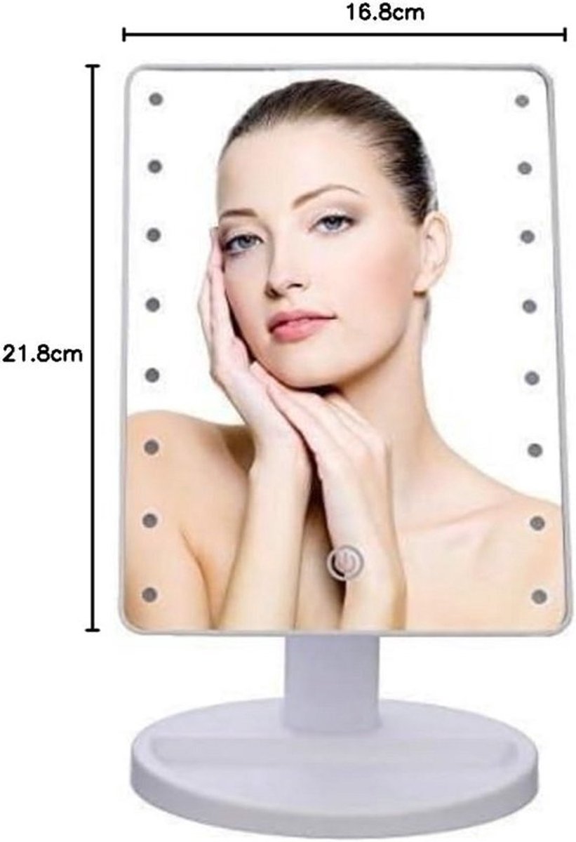 Vergrootspiegel met Hollywood LED Verlichting voor Make-up en Scheren - Batterij Gevoed