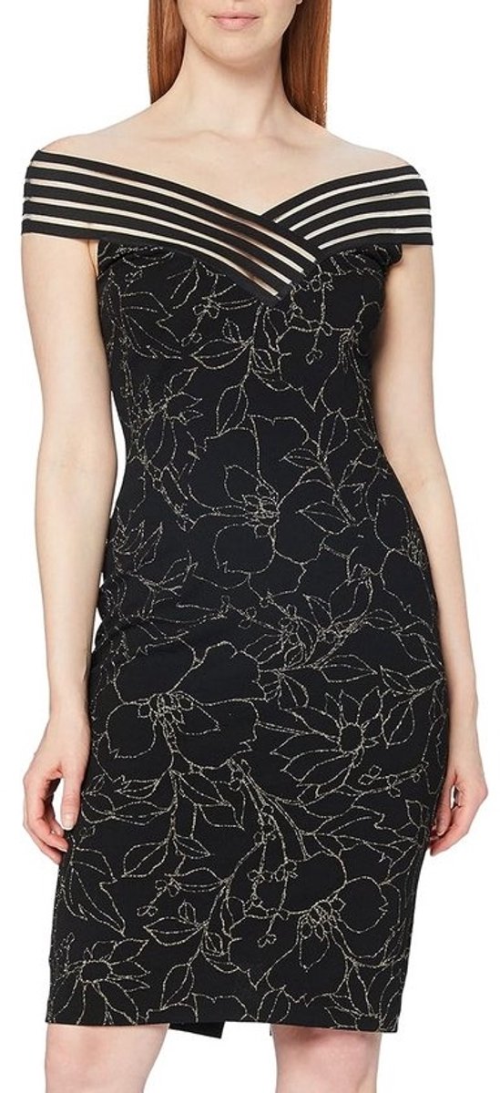 Elegante Metallic Crêpe Cocktailjurk voor Dames met V-Hals