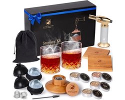 Old Fashioned Cocktail Smoker Set - Whisky en Bourbon Rookapparaat met Houtspaanders en Barbenodigdheden