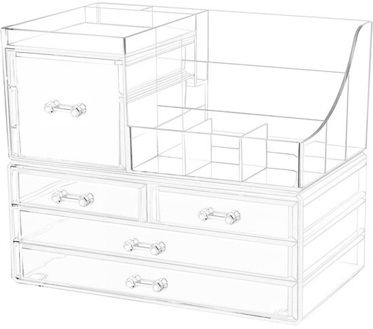 Acryl Make-up Organizer met 5 Lades - Multifunctionele Bureauorganizer voor Cosmetica