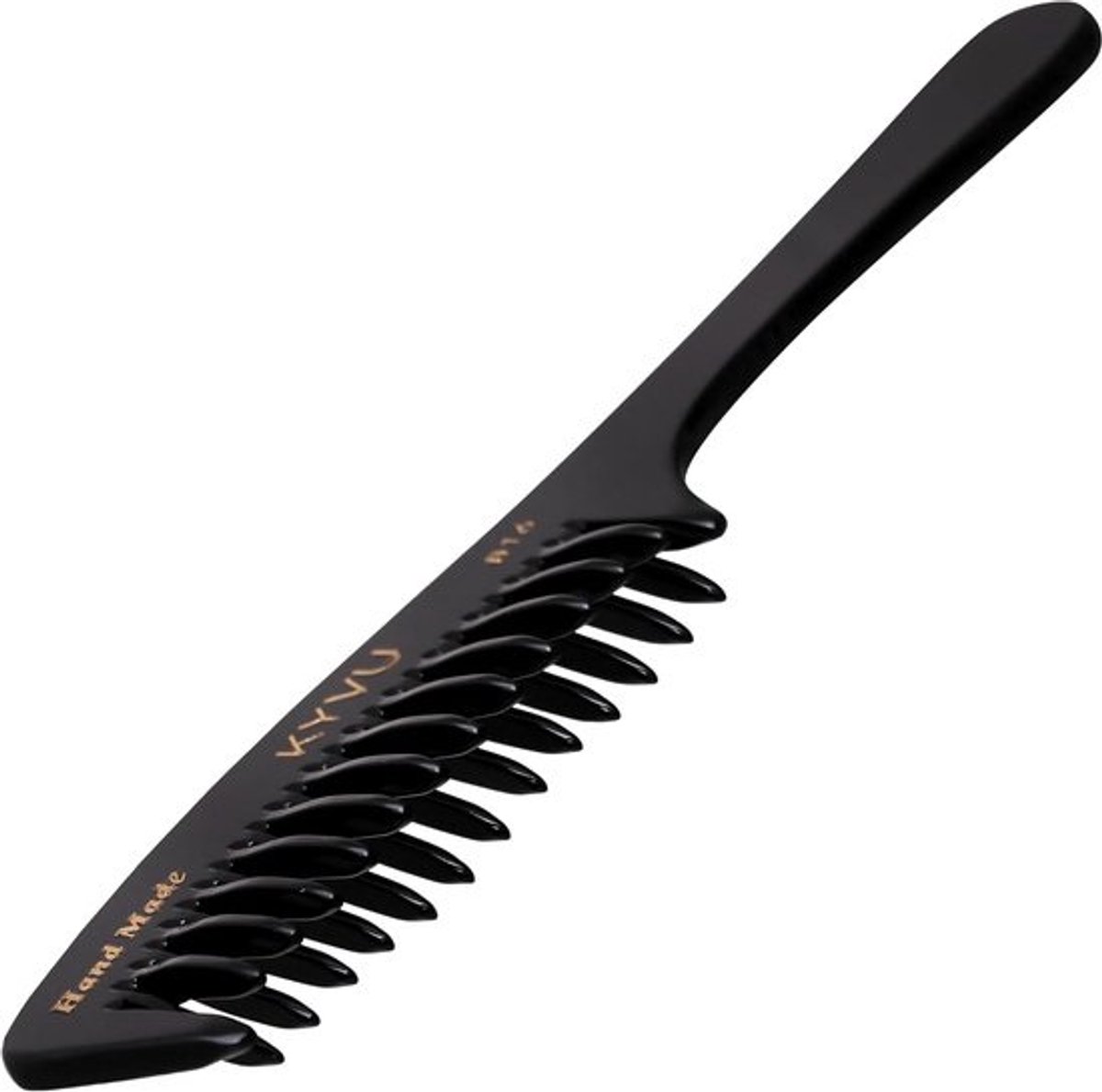 Stylingkam met handvat - Volume kam textuur - Haar stylen creëren - Uniek kriskras tandpatroon - 19cm lengte - Zwart