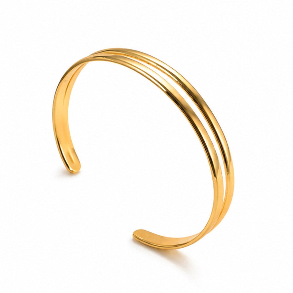 Cilla Jewels Goudkleurige Damesarmband - Dubbele Band