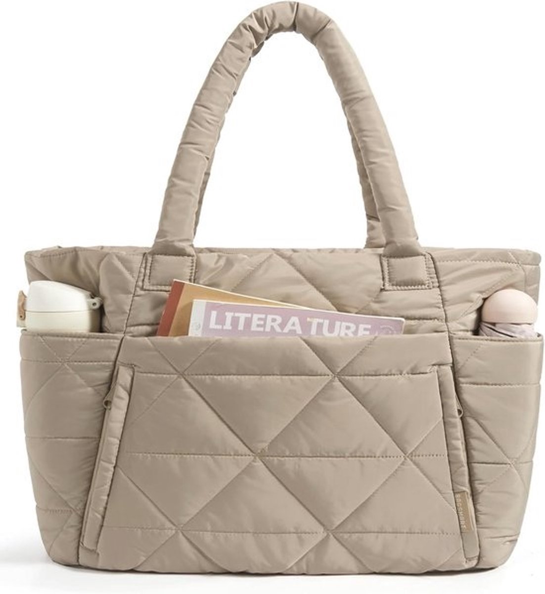 Dames Totebag - Zachte, Grote Schoudertas met Rits en Vakken voor Reizen