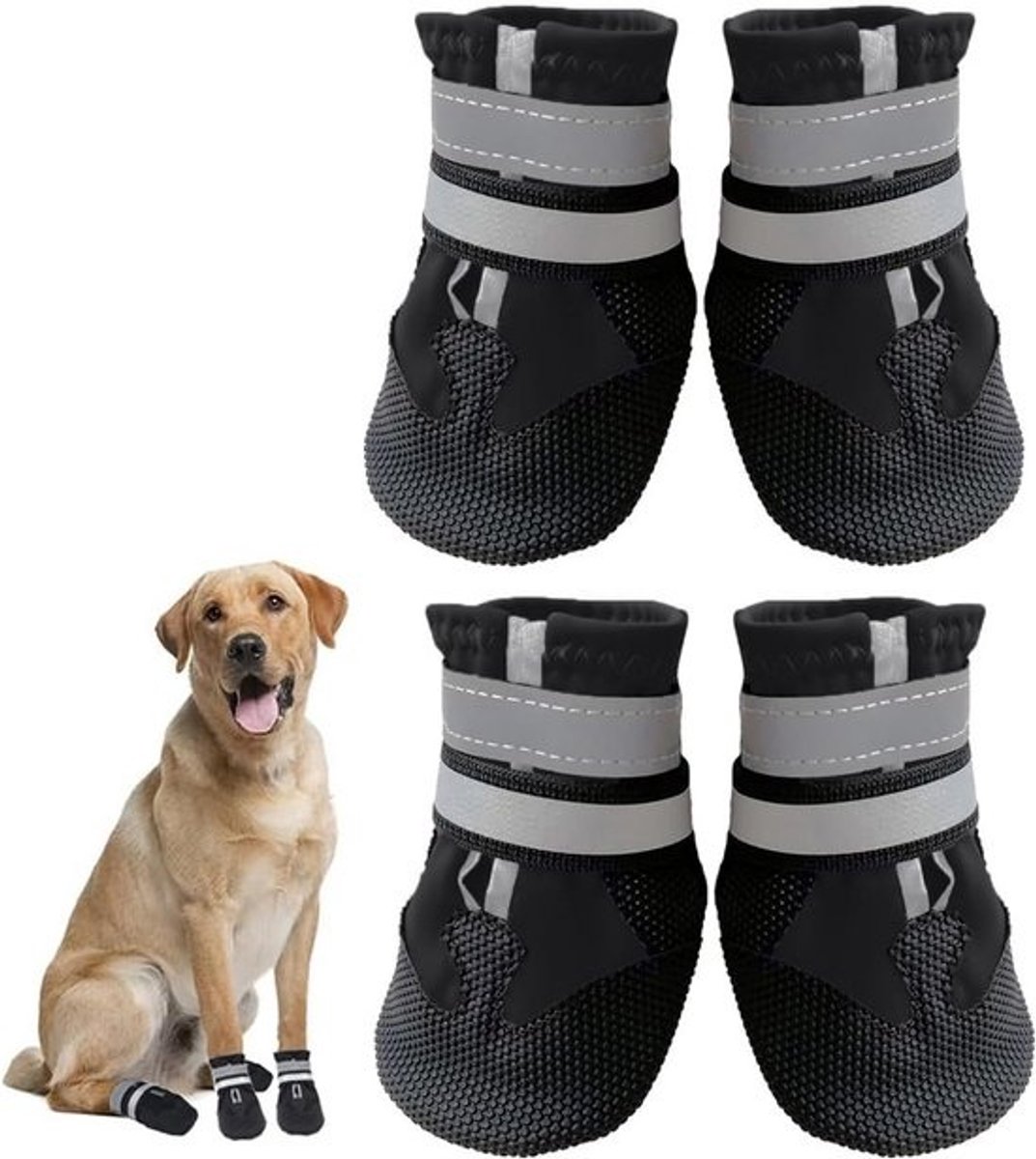 Waterdichte Hondenschoenen met Antislipzool en Reflecterende Sluiting - Pootbescherming