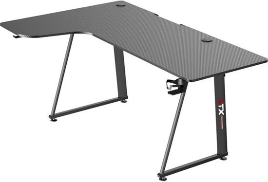 Gaming Tafel L - met Koptelefoonhouder en Bekerhouder van Merkloos — afbeelding 2