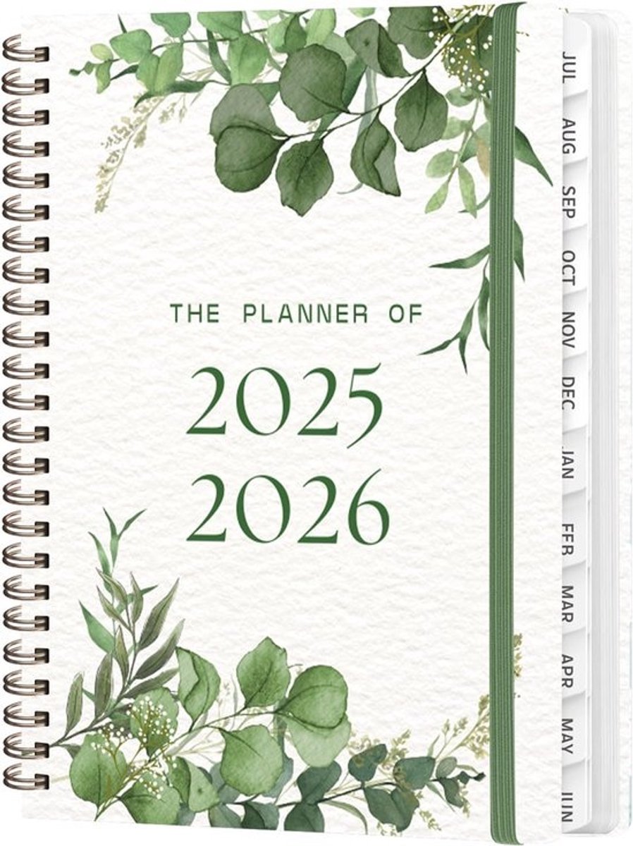 Academische Planner - Agenda 2025-2026 - Jaar Planning - Maand & Weekindeling - A5 Formaat - Fluisterende Bladeren