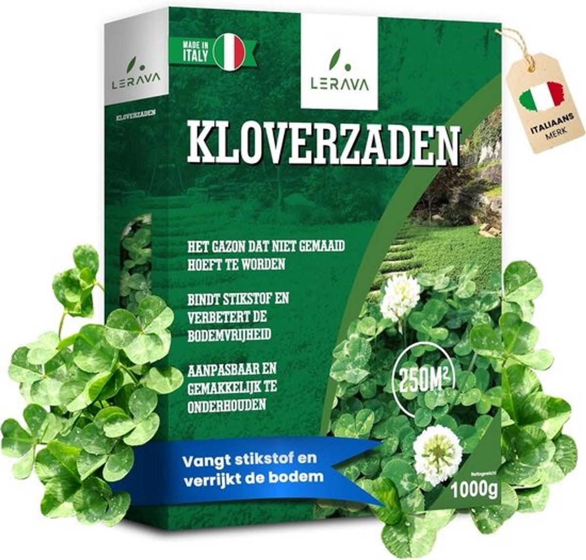 Witte Klaverzaden voor Gazon - Onderhoudsarm en Bodemverrijkend - Geschikt voor Zon en Schaduw