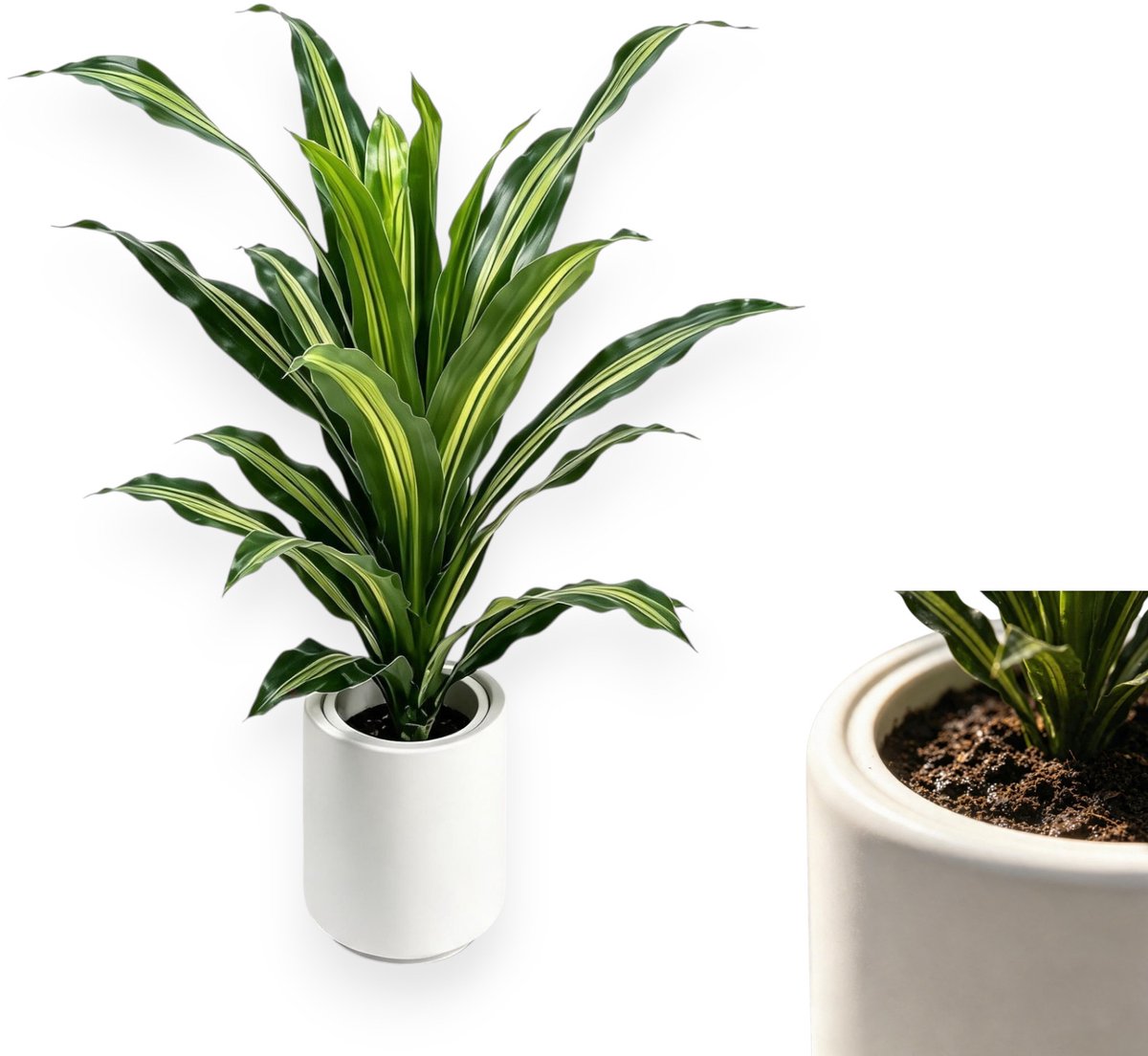 Danky Kunstmatige Dracaena Bonsai - Realistische groene bladeren - Duurzaam materiaal - Geschikt voor binnen- en buitengebruik, ideaal voor woonkamers en kantoren.