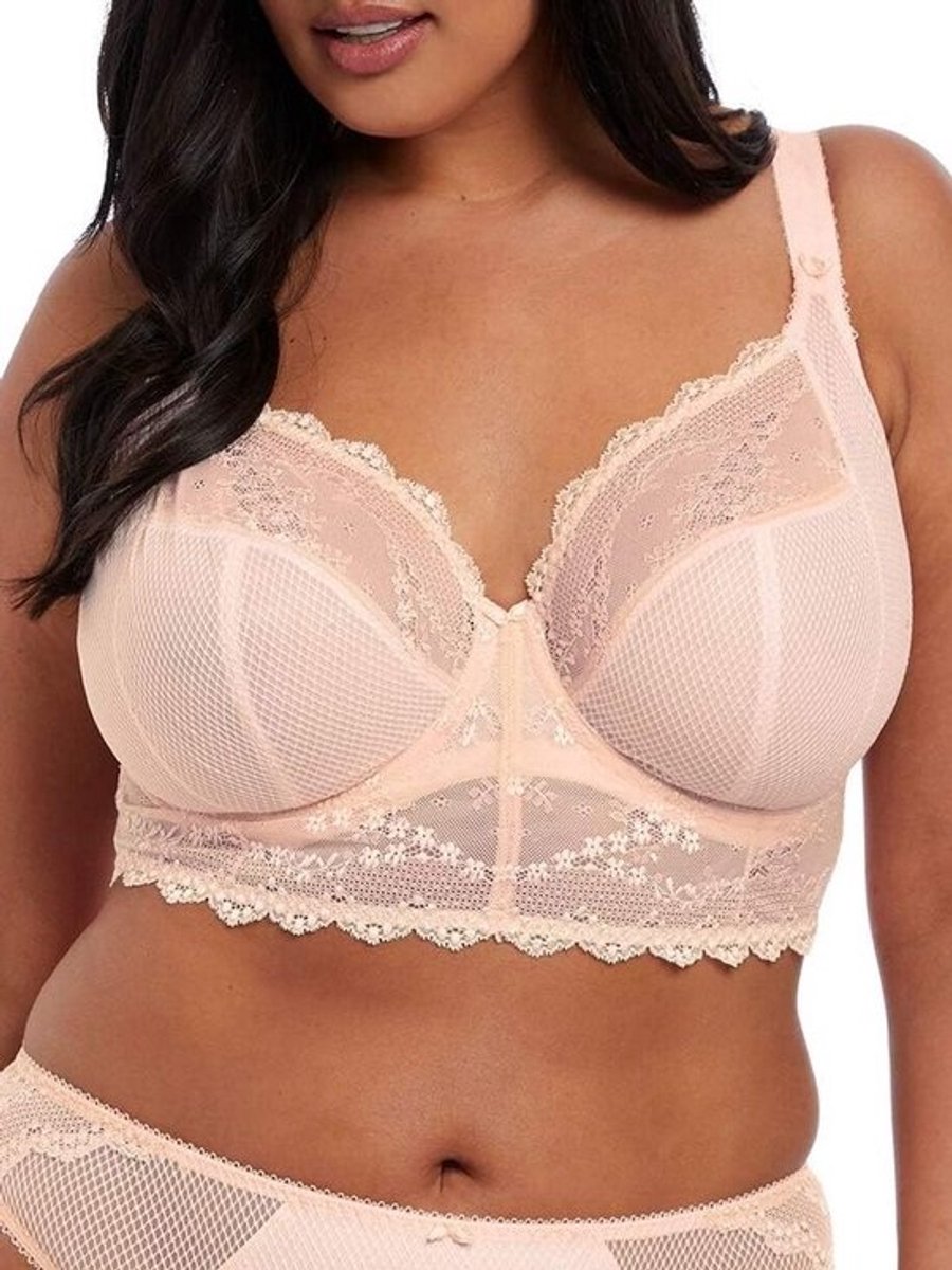 Longline Beugelbralette Plunge Beha met Stretchkant in Ballet Roze
