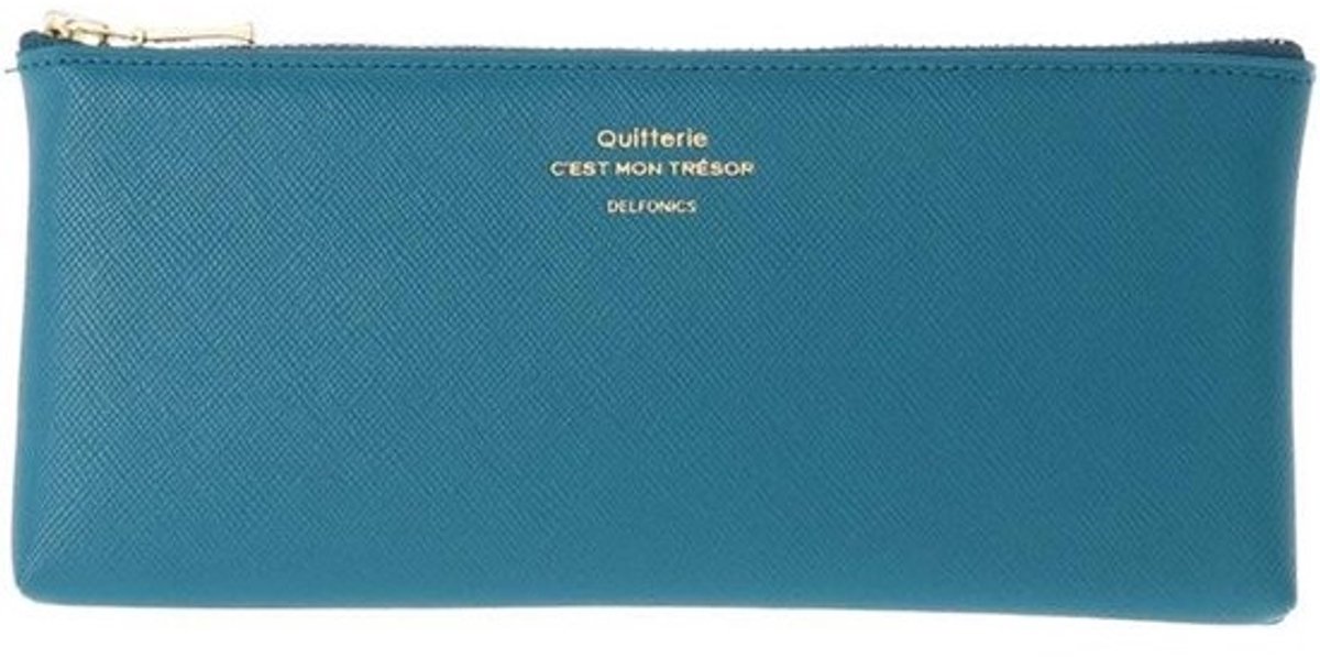 Waterdichte PVC Etui met Ritssluiting en Textuur - Turquoise