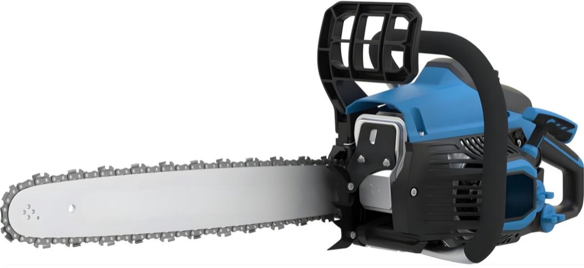 KIRA® Kettingzaag Benzine - Kettingzaag op Accu - Handzame Kettingzaag voor Snoeien - Zwart/Blauw - 43cm x 27cm x 28cm