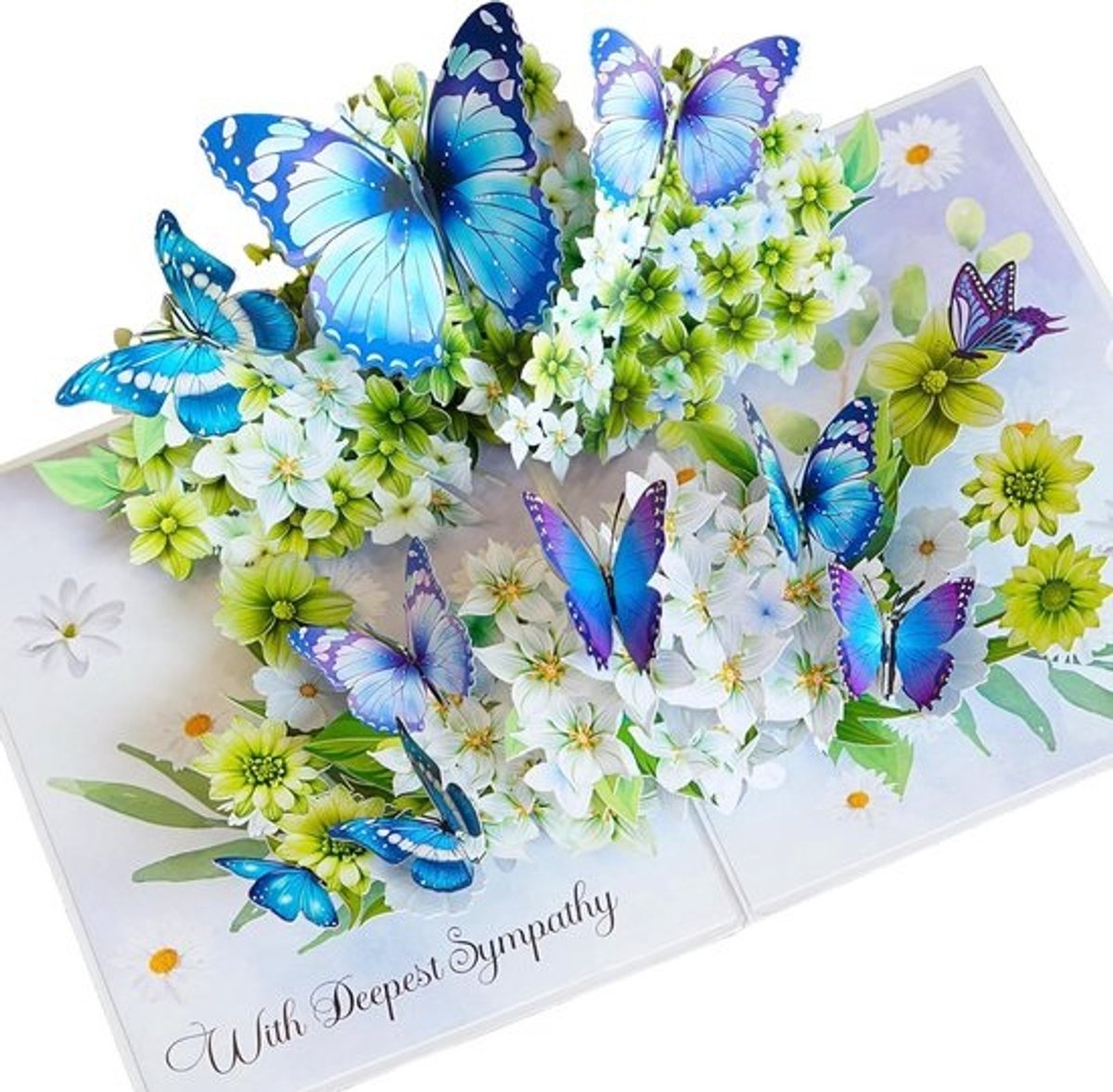 In Memoriam Wenskaart Bloemen | Pop-up Condoleancekaart Voor Verlies Huisdier, Moeder, Vader of Kind