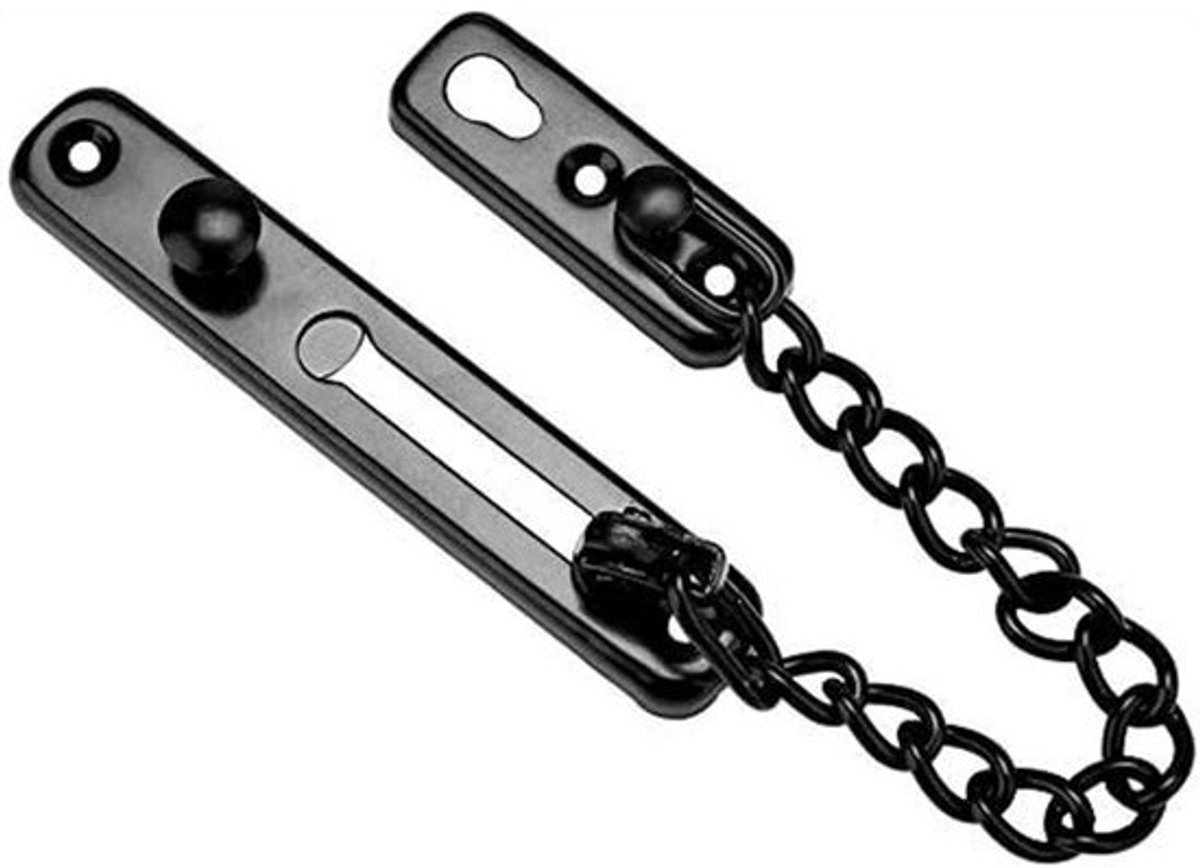 Deurketting Slot - Veiligheidsketting Deur - Extra Beveiliging - Roestvrij Staal - 123 mm Lengte - Zilverkleurig