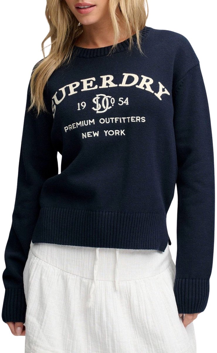 Superdry Heritage Graphic Jumper Sweater Dames Blauw