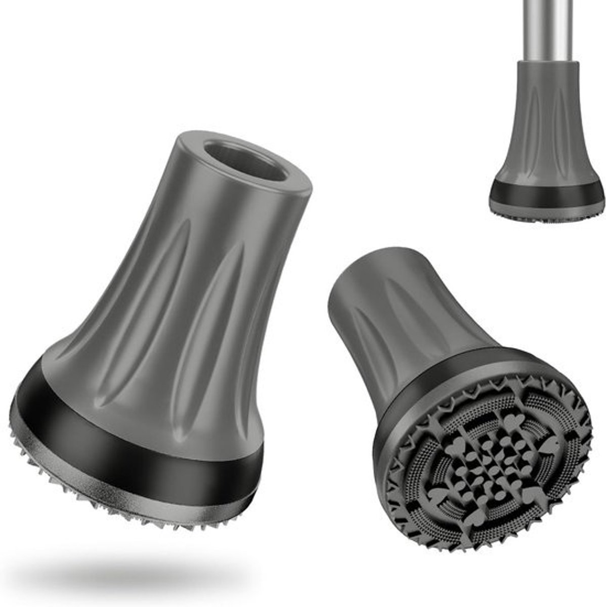 Set van 2 Zware Rubberen Doppen voor Krukken en Wandelstokken - Antislip en Verdikte Voetdoppen (22mm)
