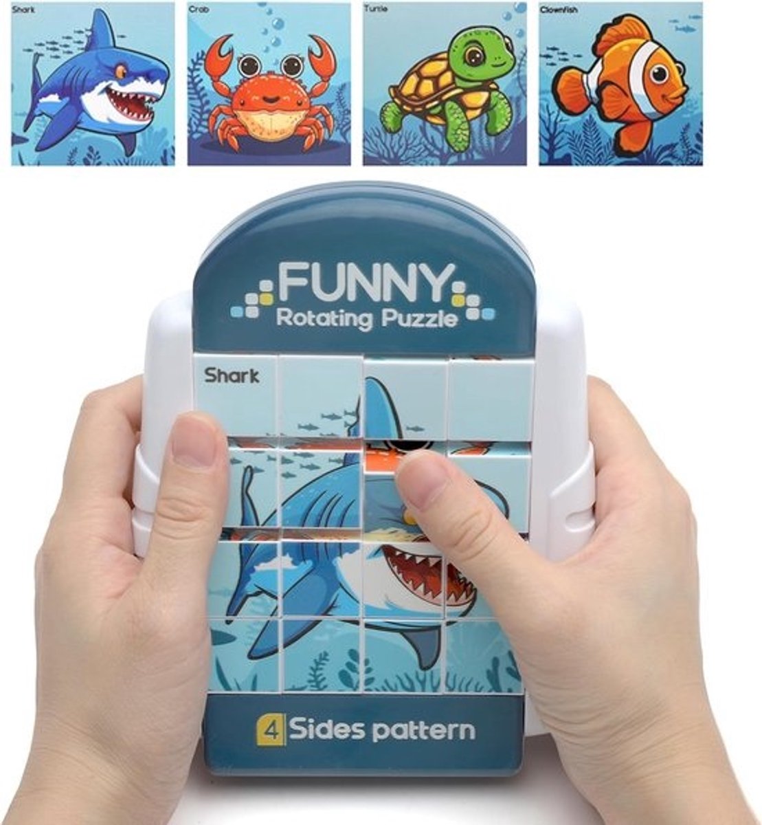 Draaibare 3D Puzzel met Flip-Patroon voor Kinderen - Geschikt Reisspel voor Jongens en Meisjes vanaf 4 Jaar (Zeeleven)