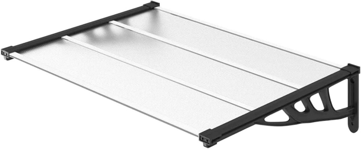 Deur Luifel - Overkapping Regen - Bescherming Buitendeur - Robuust Frame - 122 x 90 cm - Zwart Transparant