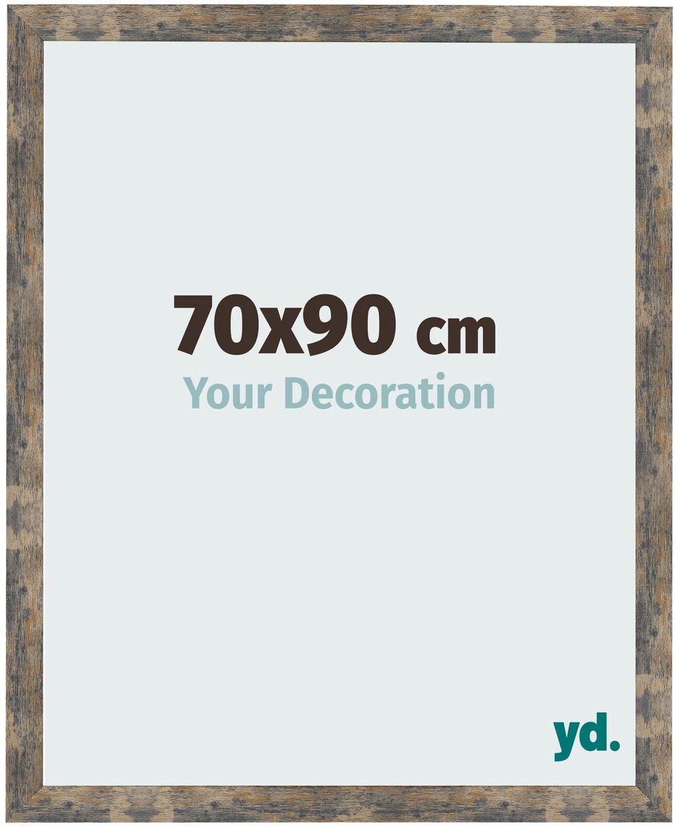 Your Decoration - Fotolijst 70x90 cm - MDF - Blauw Goud Gemeleerd - Bologna