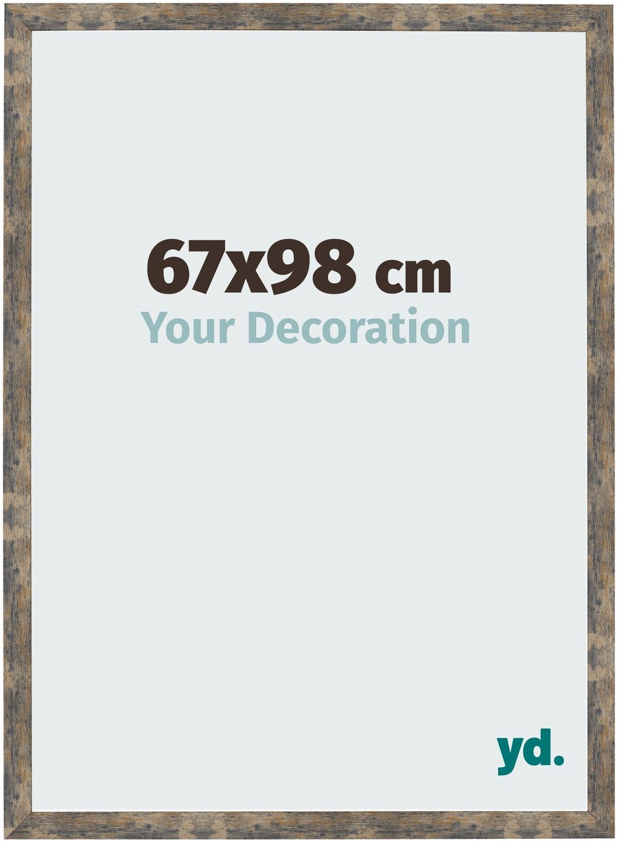 Your Decoration - Fotolijst 67x98 cm - MDF - Blauw Goud Gemeleerd - Bologna