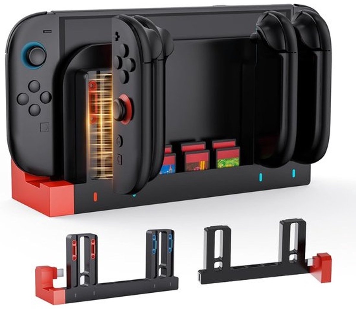Oplaadstation voor Switch 2 JoyCons - 4 controllerposities - magnetisch ontwerp - ideaal voor multiplayer sessies - ShopVlot