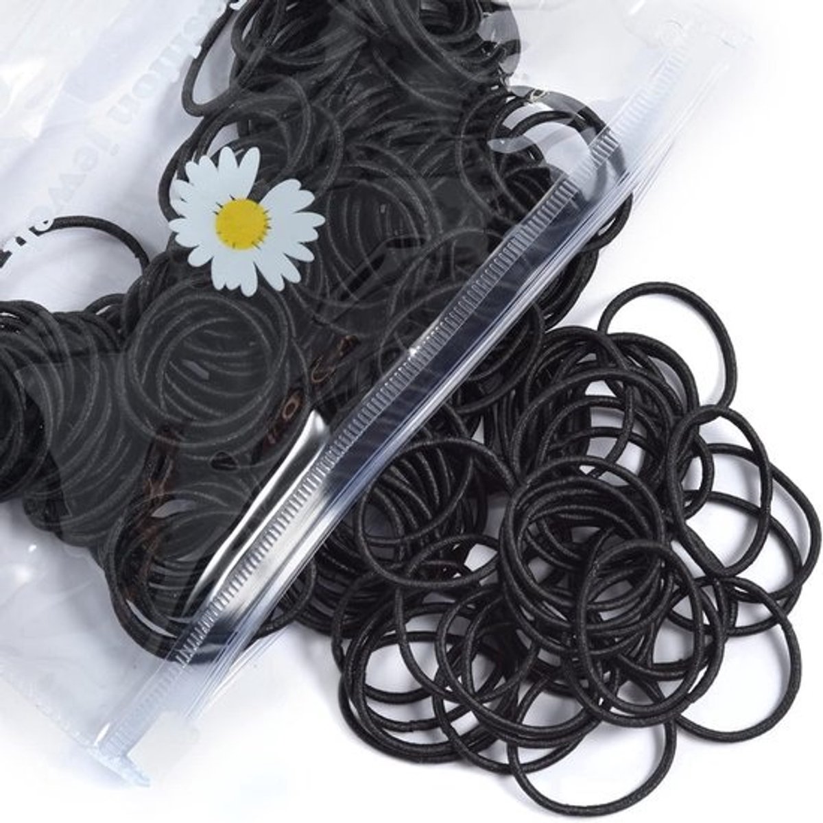100 Zwarte Mini Haar elastiekjes voor Meisjes - Zacht en Stevig