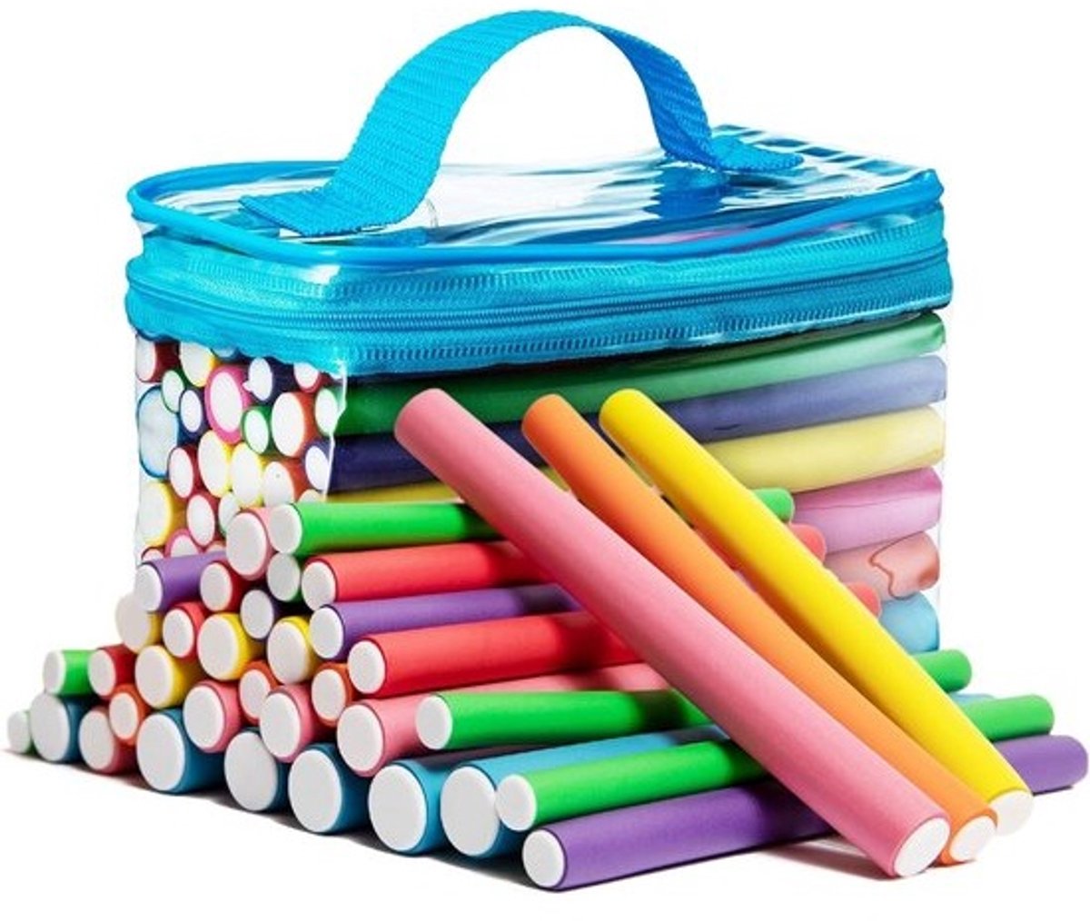 Flexibele Krulstaven Set - 42 Stuks haarrollen van 18cm - Twist-flex Haarrollers - Zacht Schuim - Doe-het-zelf - Krulstaven - Haarkrulspelden - Voor Kort Medium Lang Dik Haar