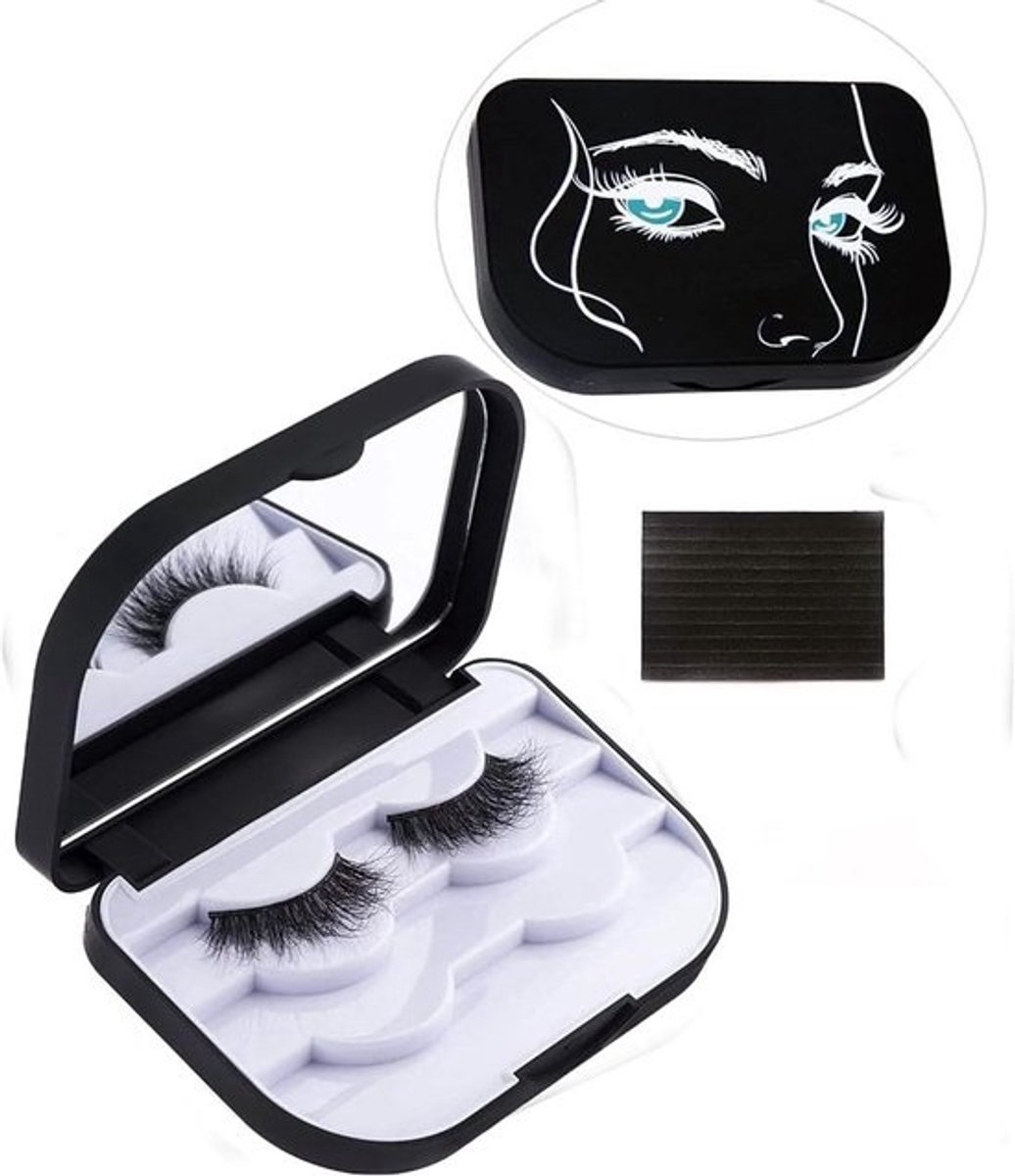 Luxe Wimper Opbergkoffer met Spiegel - Organizer voor Valse Wimpers en Make-up