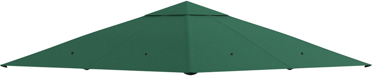 Vervangend dak 300x300 cm voor tuinpaviljoen, vervangende overkapping voor tuinpaviljoen met 8 afwaterings- en ventilatiegaten, groen