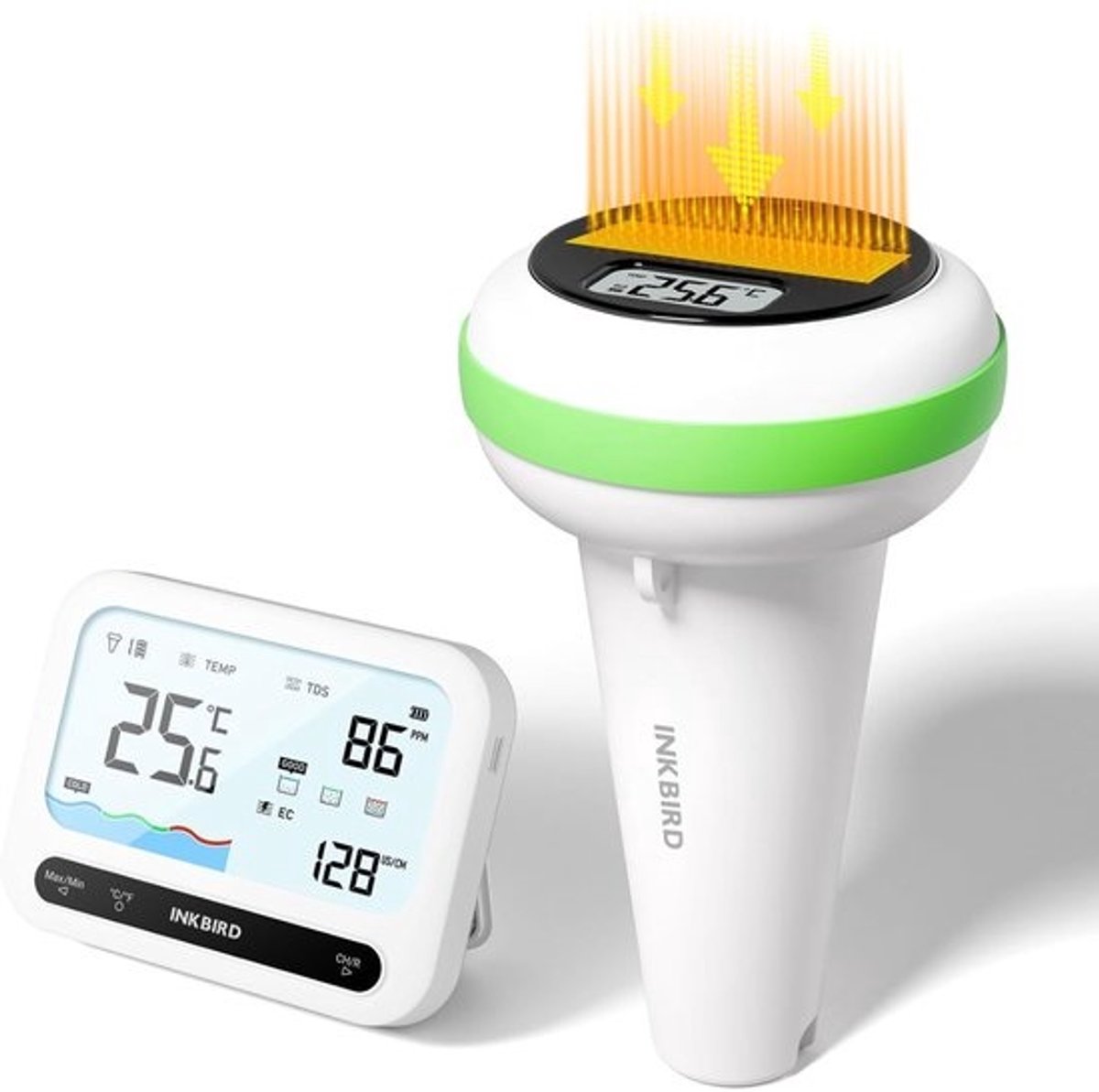 Solar Zwembadthermometer Draadloos, 3-in-1 Waterkwaliteit Monitor voor Zwembad en Vijver