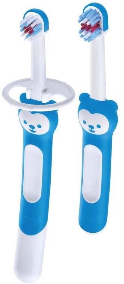 Leerzaam Tandenpoetsen Set voor Kinderen vanaf 5 Maanden – 2 Tandenborstels Inclusief Training Borstel en Baby's Brush