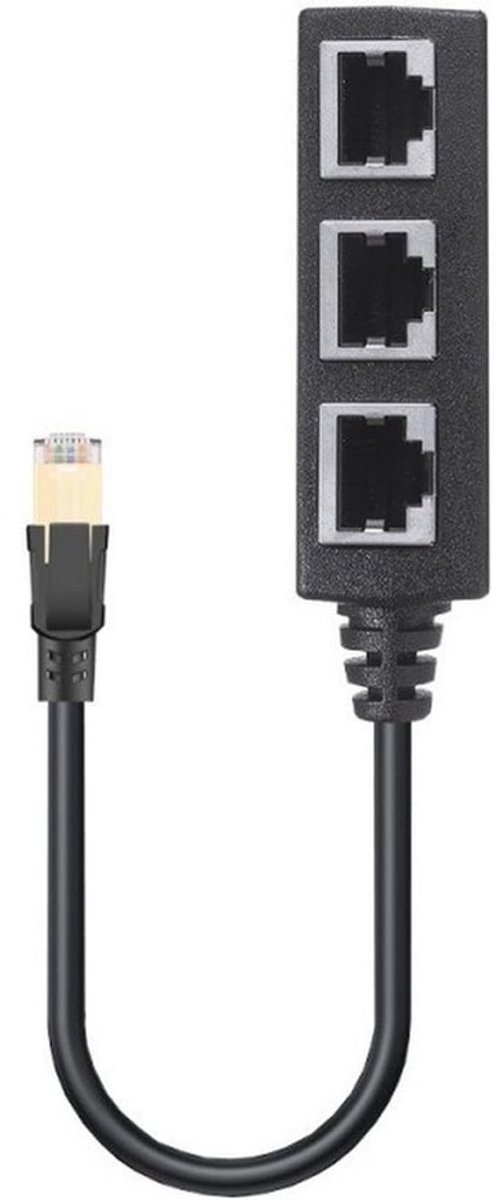 Ethernet Splitter Splitter Kabel met 3 Vrouwelijke Poorten en 1 Mannelijke Poort – Uitbreiding van LAN Netwerk CAT8