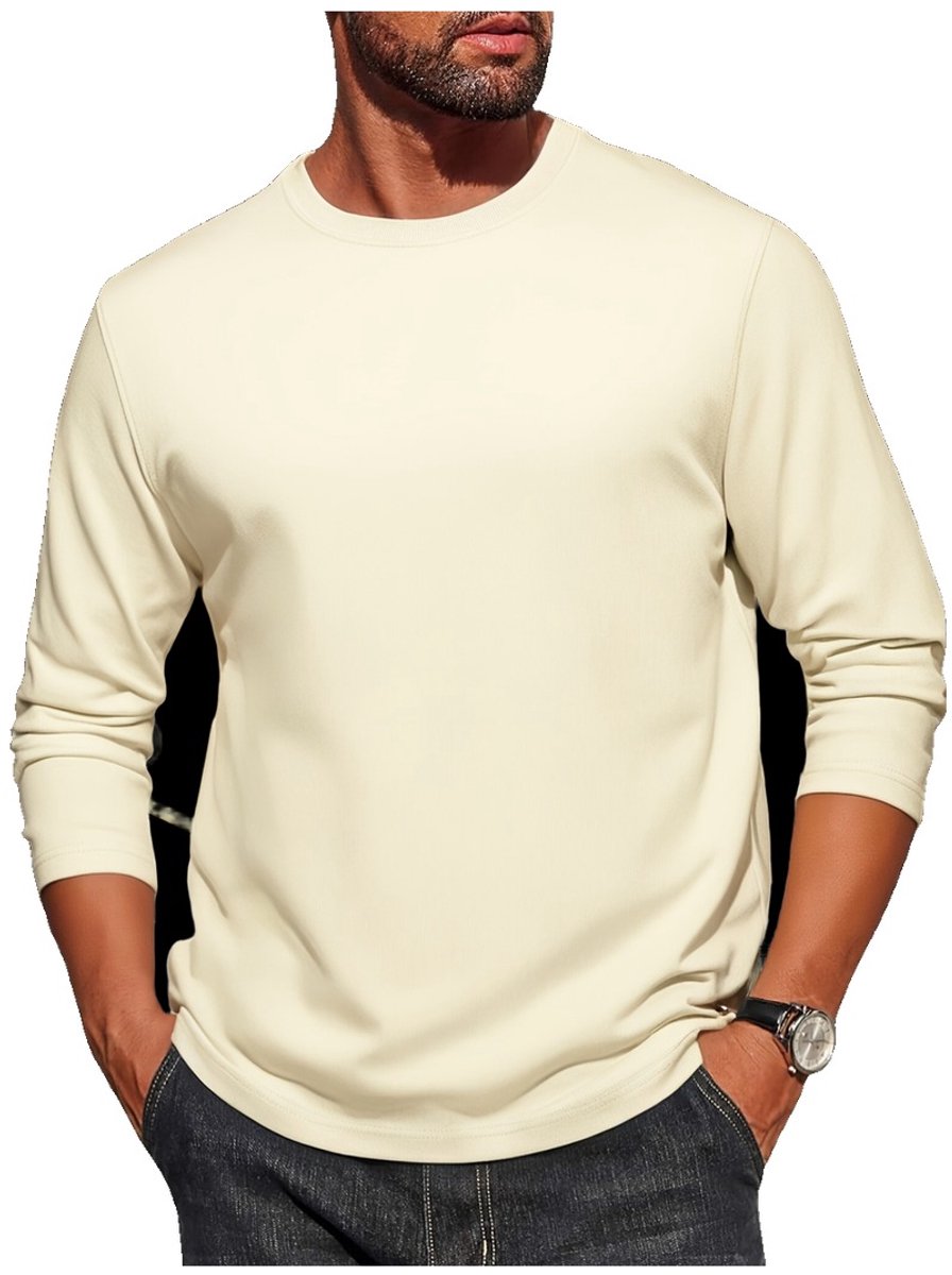 Currero Longsleeve Heren Oversized Lange Mouwen Shirt Roundneck Mannen Kleding T-Shirt Asami