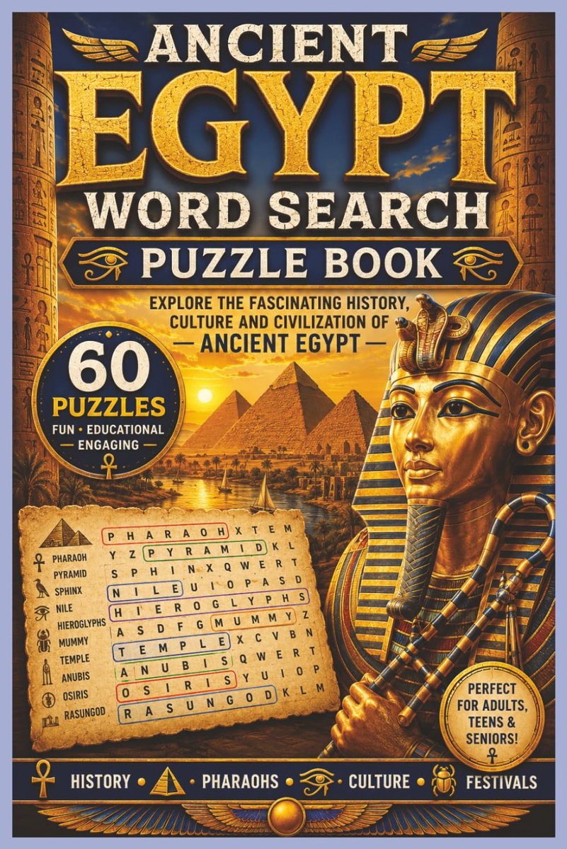 Egyptian Culture Word Search Puzzle Book: Relaxing and Educational Word Search Puzzles Featurint Egypt, Pharaohs - ShopVlot