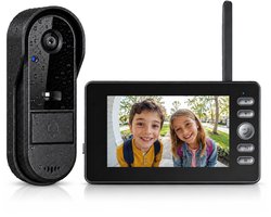 Draadloze Video Deurbel met Scherm (4,3 Inch) - Camera Deurbel Zonder WiFi - IP65 Waterdicht - 120° Kijkhoek & Nachtzicht - Intercom
