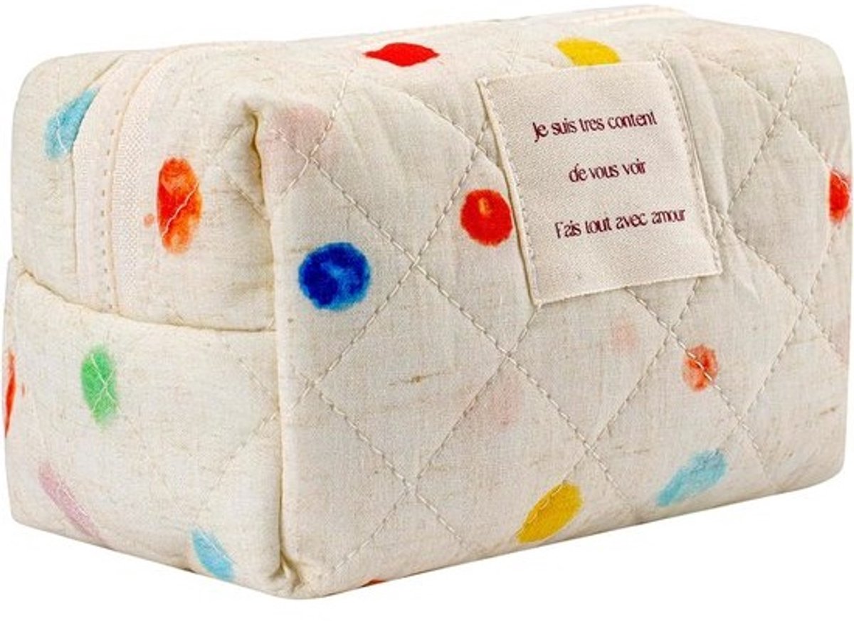 Gewatteerd Katoenen Make-up Tasje & Toilettasje – Klein & Kawaii Cosmetica Reistasje