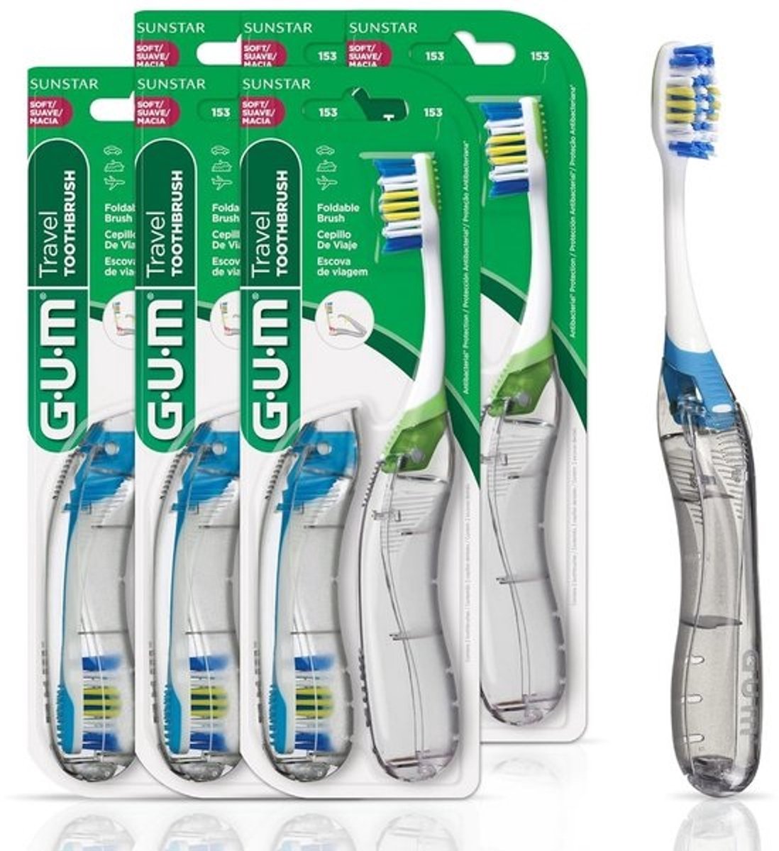 Opvouwbare Tandenborstel - Reis Tandenborstel - Hygiënisch Onderweg - Zachte Borstelharen - 12 Stuks - Mix