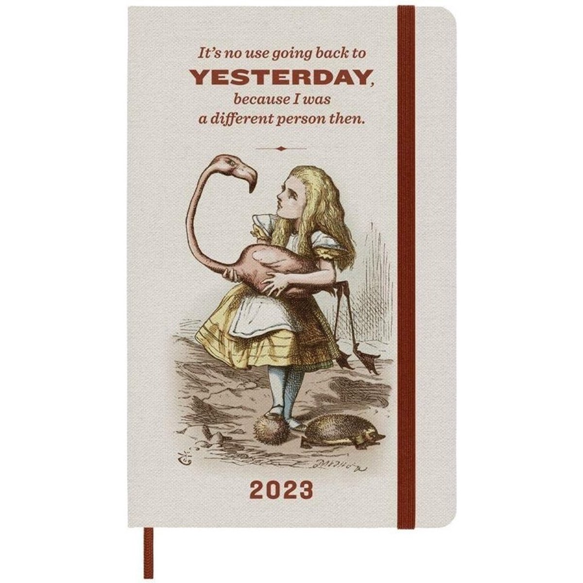 Alice in Wonderland Weekplanner 2023 - 12 Maanden - Limited Edition - Harde Omslag - Elastische Sluiting - Grote Formaat 13x21 cm