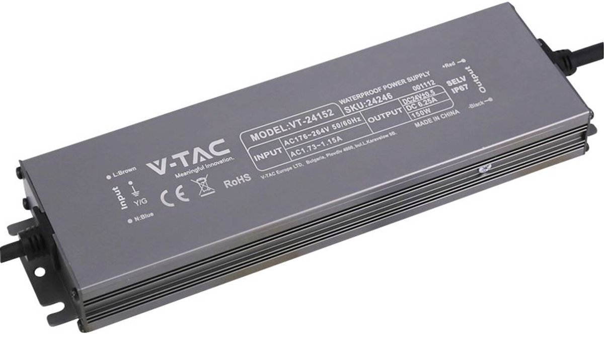 V-TAC VT-24152 LED-transformator Constante spanning 150 W 6.25 A 24 V/DC Niet dimbaar 1 stuk(s)