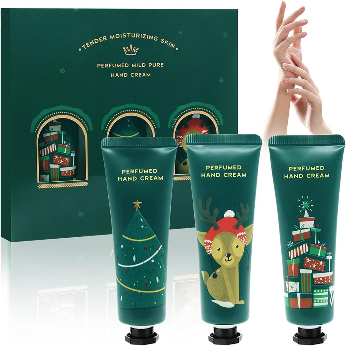 Set van 3 Mini Handcrèmes voor Intensieve Hydratatie en Verzachting van Droge Huid - 30ml per tube