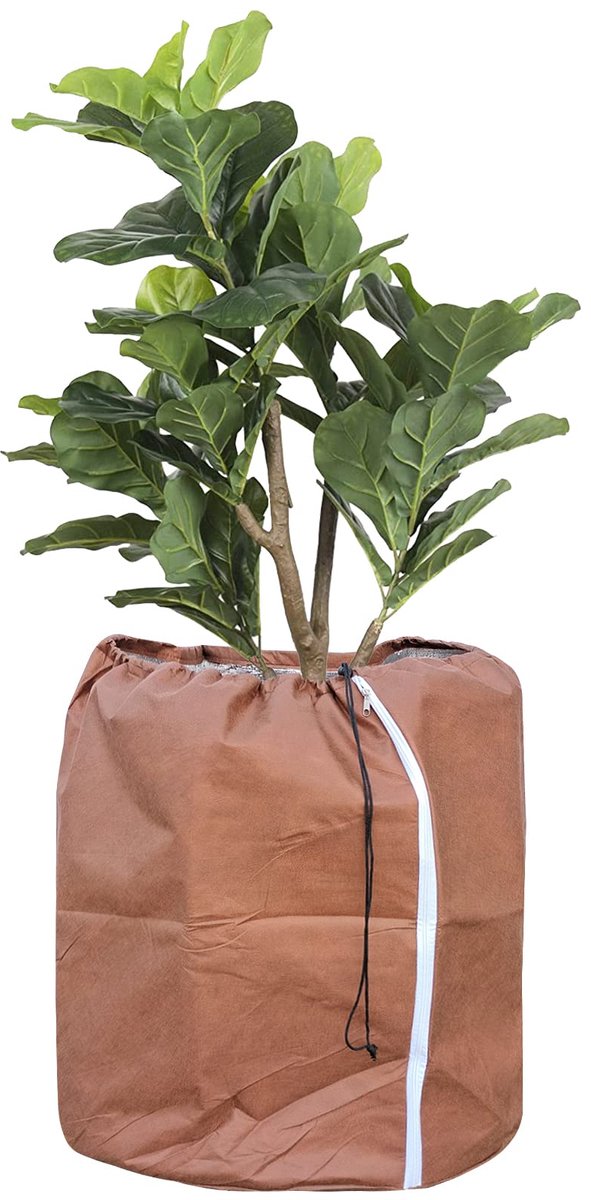 Beschermhoes voor potplanten - Thermisch - Met trekkoord - Winterbescherming - 50 x 45 cm