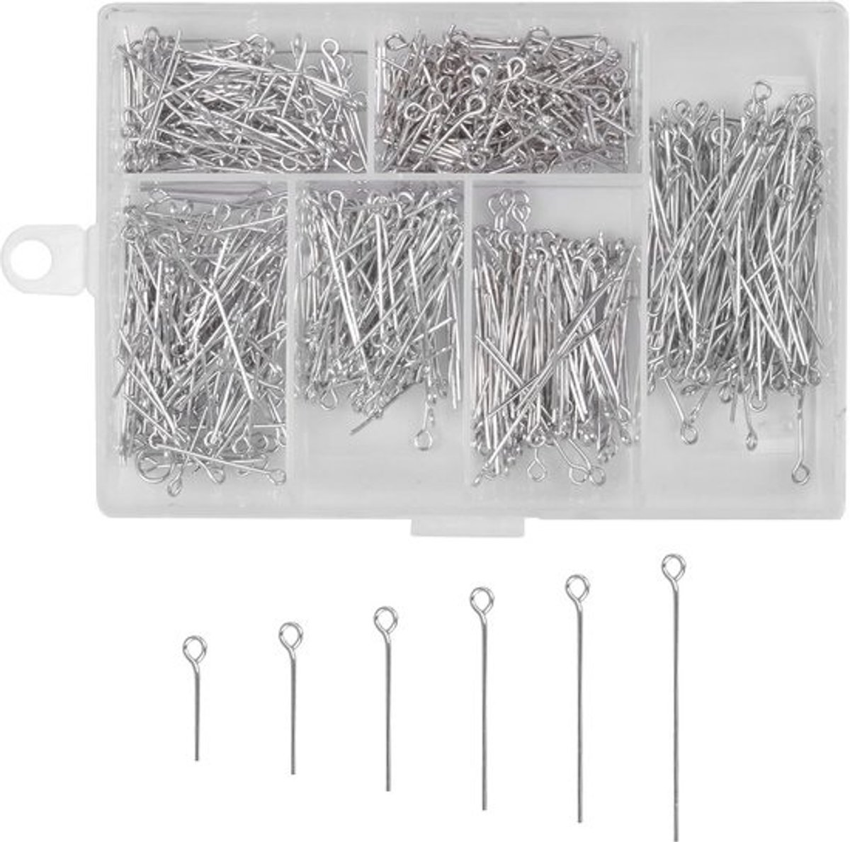 Sieraden maken accessoires - 1000 stuks kettelstiften in verschillende maten voor DIY sieraden