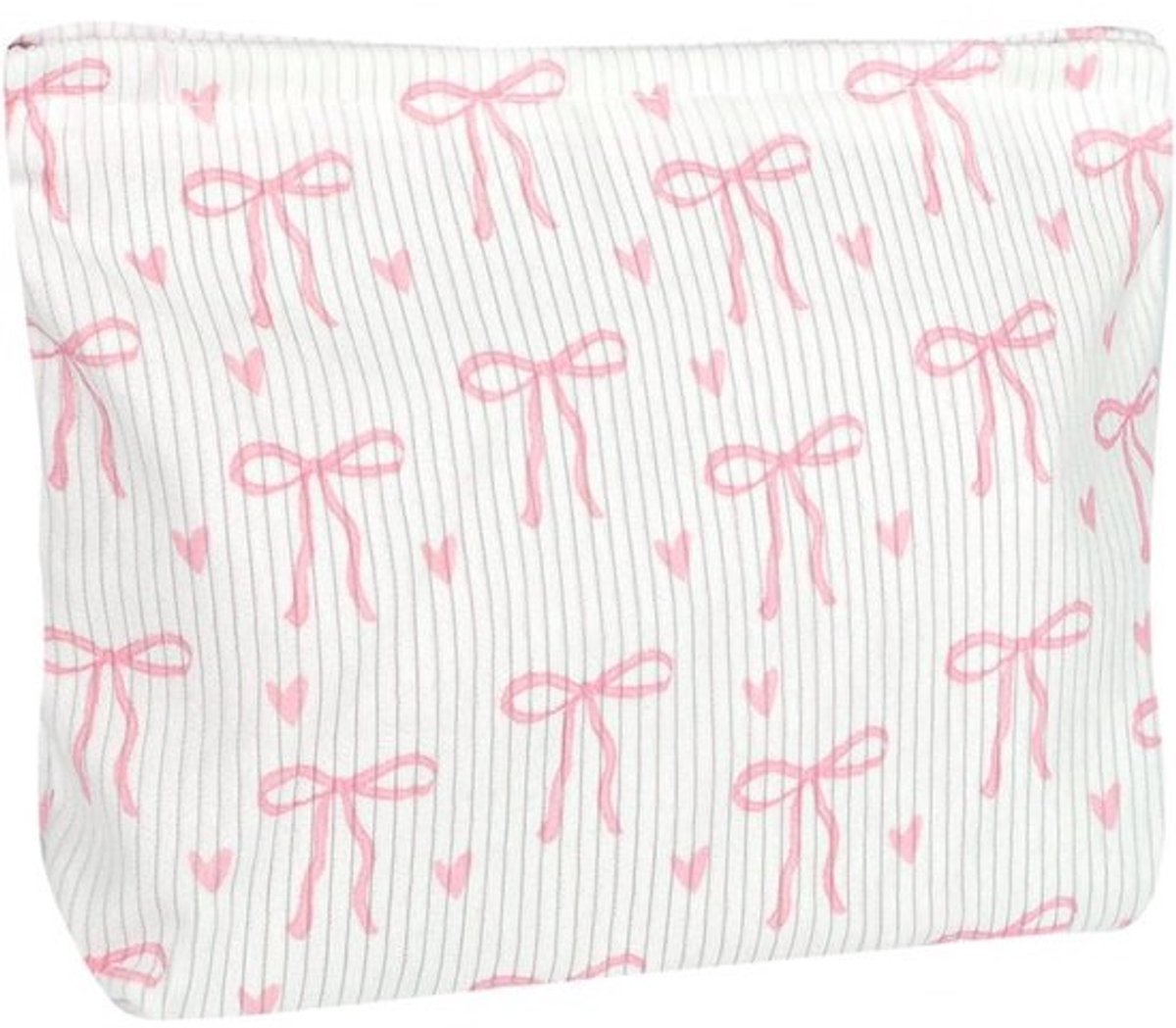 Schattige Kleine Make-up Tas Dames met Strik en Hartjes voor Make-up en Portemonnee