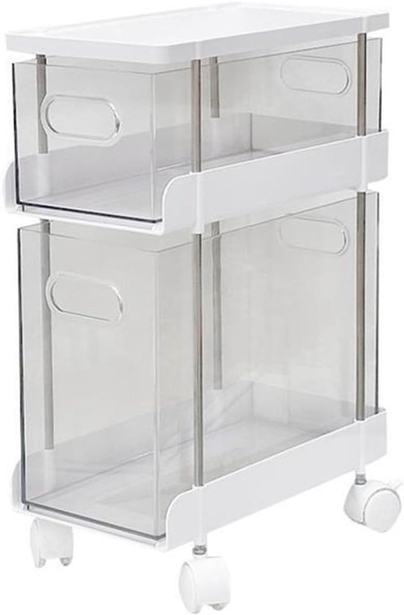 Verticale archiefkast - Onderbouw lade - Bureau opslag - Met wielen - Ruimtebesparend ontwerp - Houtkleurig