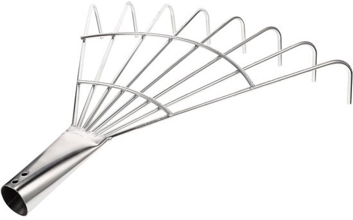 Tuinrakel Bladhark - Hark Grondhark - Bladeren Verzamelen - Roestvrijstaal Constructie - 3.2 cm - Zilver