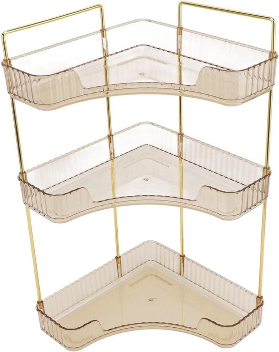 Make-up Plankorganizer - Cosmetica Huidverzorging Organizer - Aanrecht Opruimen - Esthetisch Praktisch Ontwerp - 26x26x14 cm - Amber