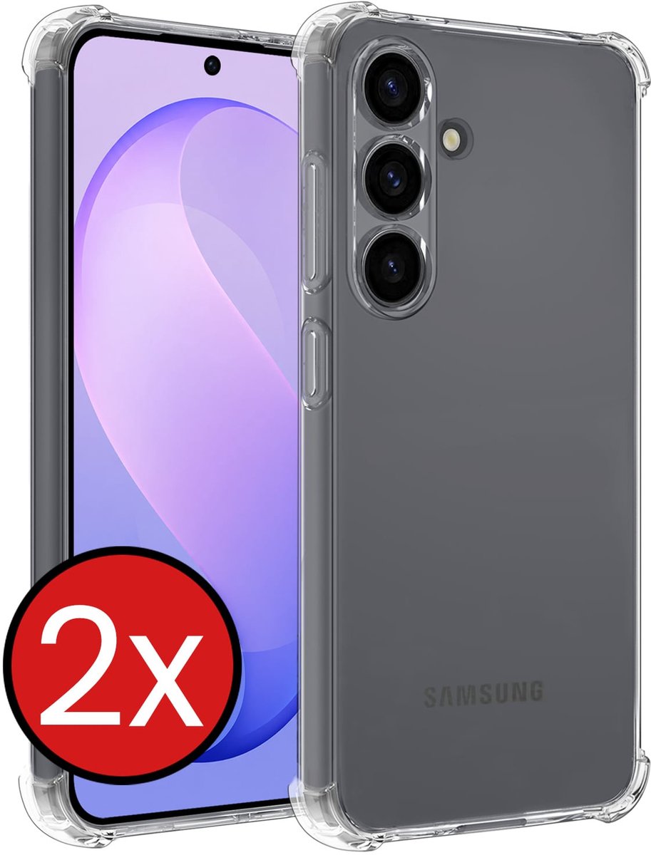 Hoesje - 2 Stuks - Geschikt voor Samsung Galaxy S26 FE - Sterk & Shockproof - Back Cover - Siliconen Case - Telefoon Hoes Shock Proof - Telefoonhoes - Transparant