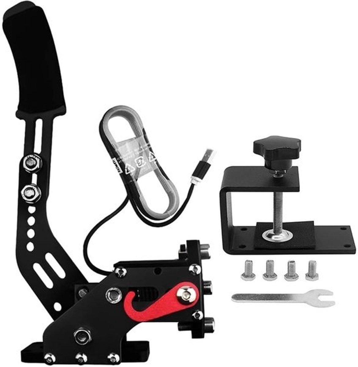 Race Handrem - Sim Racing - Games Besturen - 95% Metaal Constructie - 30cm Hoog - Zwart