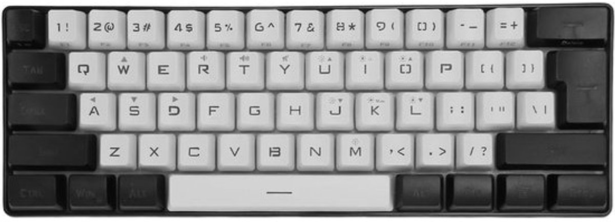 Mechanisch Toetsenbord - Compact Toetsenbord - Gaming Kantoor - RGB Verlichting - 61 Toetsen - Wit